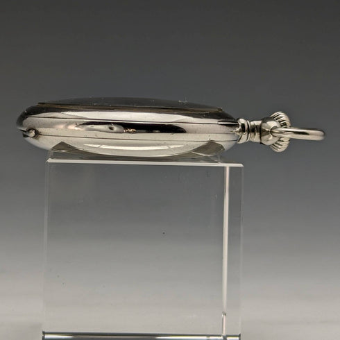 Around 1905 Antique Longines pocket watch Enamel decoration Silver side case Works well